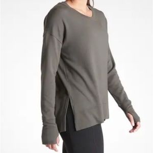 Athleta coaster luxe sweatshirt Sz Medium, mountain olive